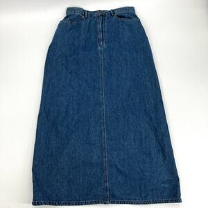 Vintage Crazy Horse Liz Claiborne Denim Maxi Skirt Size 8 Preowned